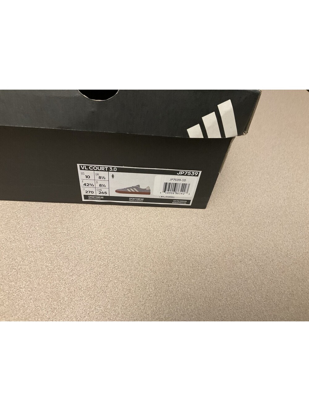 New! Womens Adidas VL Court 3.0 Silver Wonder Sneakers/Shoes. Size 10. Awesome! - Picture 3 of 10
